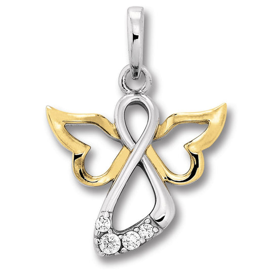 One Element  Zirkonia Engel Anhänger aus 925 Silber