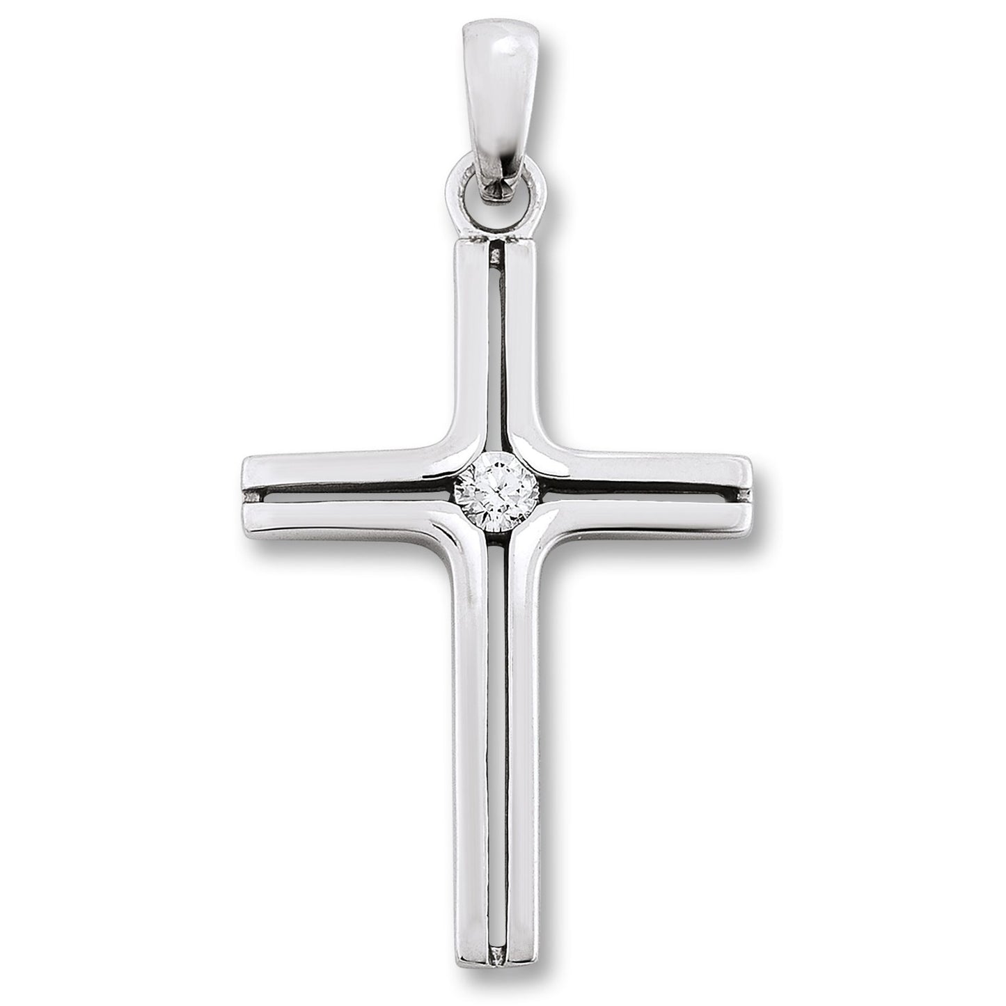 One Element  Zirkonia Kreuz Anhänger aus 925 Silber