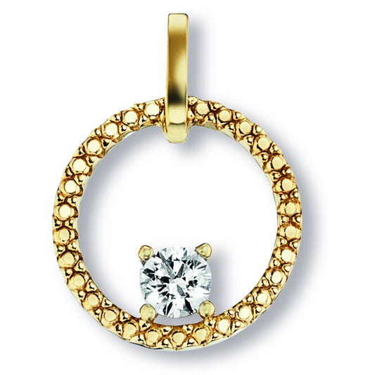 Zirkonia Anhänger aus 333 Gelbgold