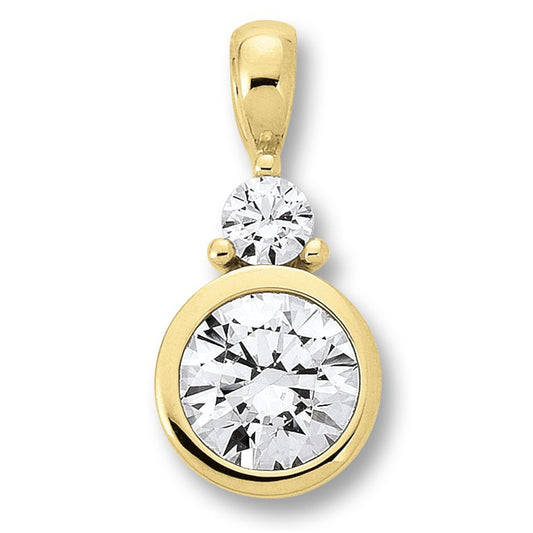 Zirkonia Anhänger aus 333 Gelbgold