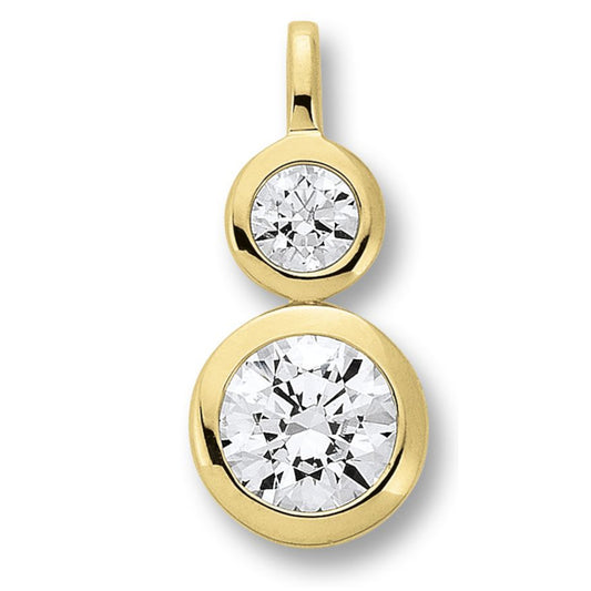 Zirkonia Anhänger aus 333 Gelbgold