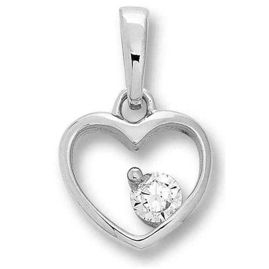 One Element  Zirkonia Herz Herz Anhänger aus 925 Silber