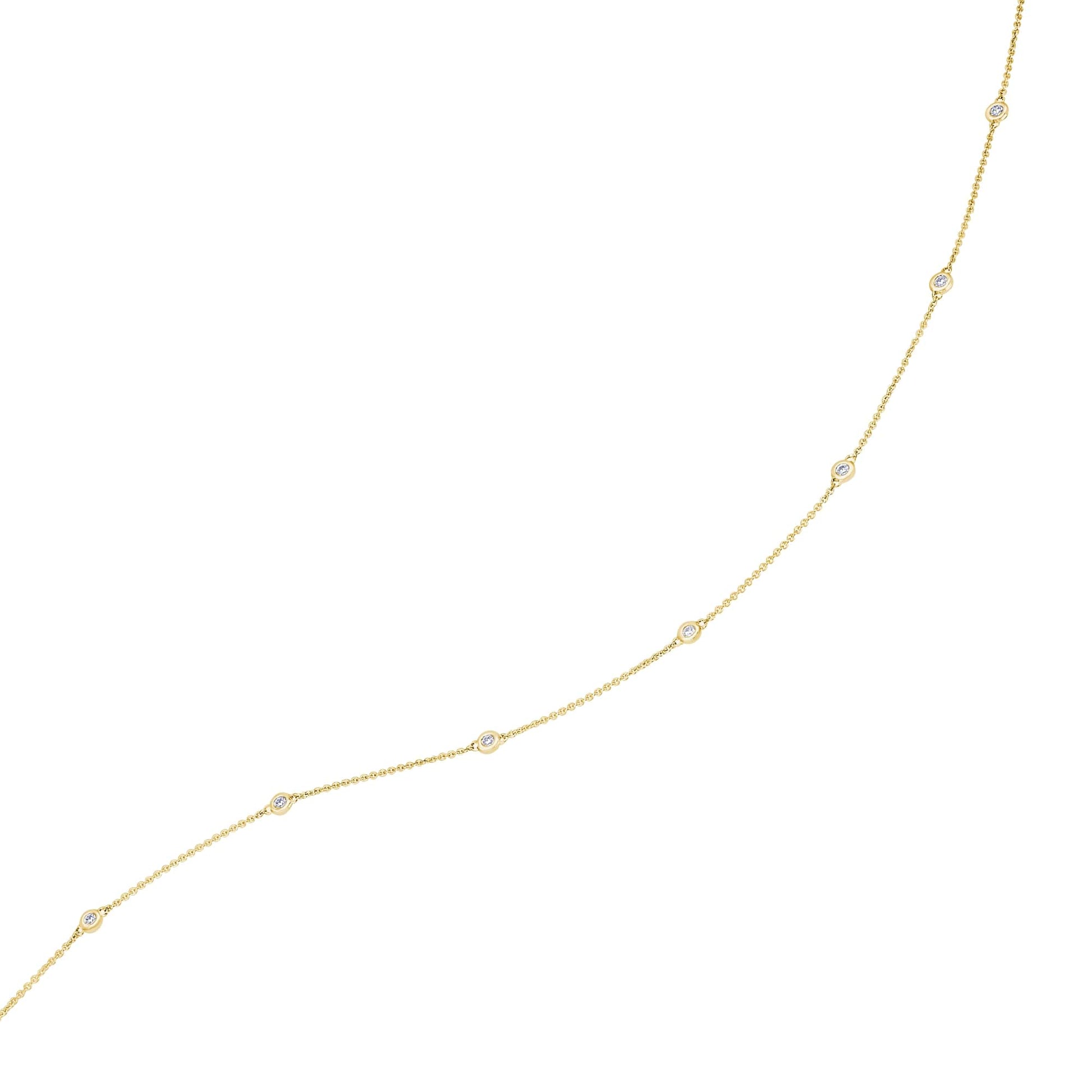 One Element 0,25 ct Diamant Brillant Halskette Rundankerkette aus 585 Gelbgold  45 cm