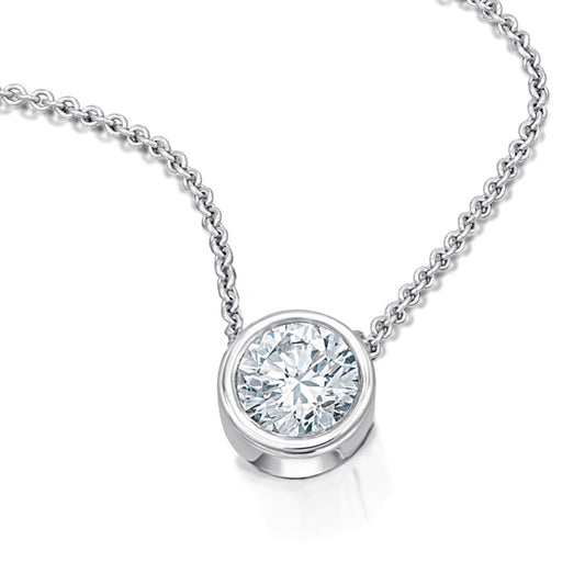 One Element 0.1 ct Brillant Diamant Halskette aus 750 Weißgold  45 cm Ø 4,55 mm