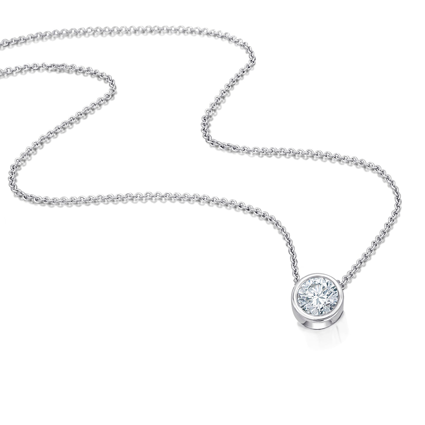 0.25 ct  Brillant Diamant Halskette aus 950 Platin   45 cm  Ø 5,75 mm
