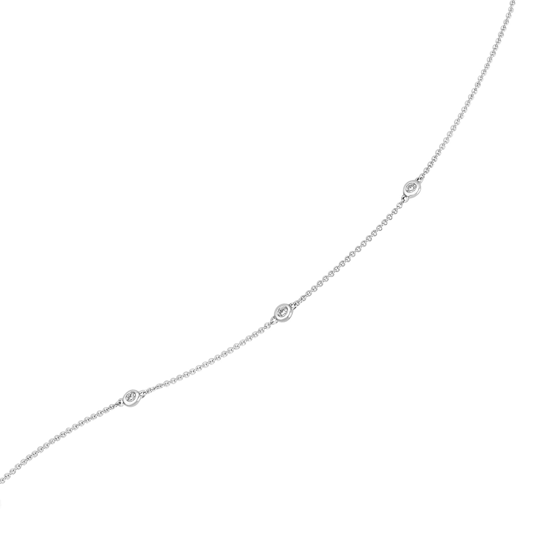 One Element 0,11 ct Diamant Brillant Halskette Rundankerkette aus 585 Weißgold  45 cm