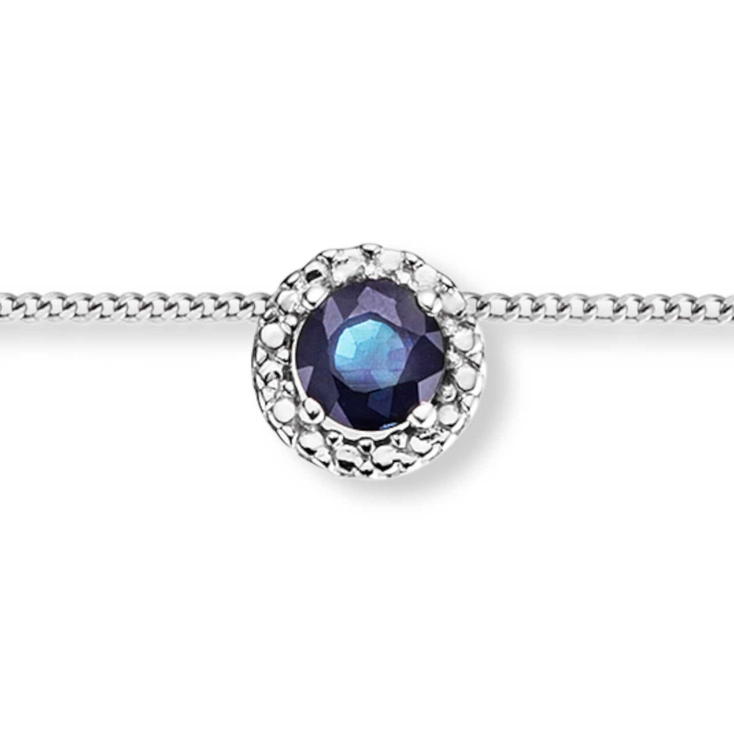 One Element  Safir Halskette aus 333 Weißgold  45 cm Ø 6,2 mm