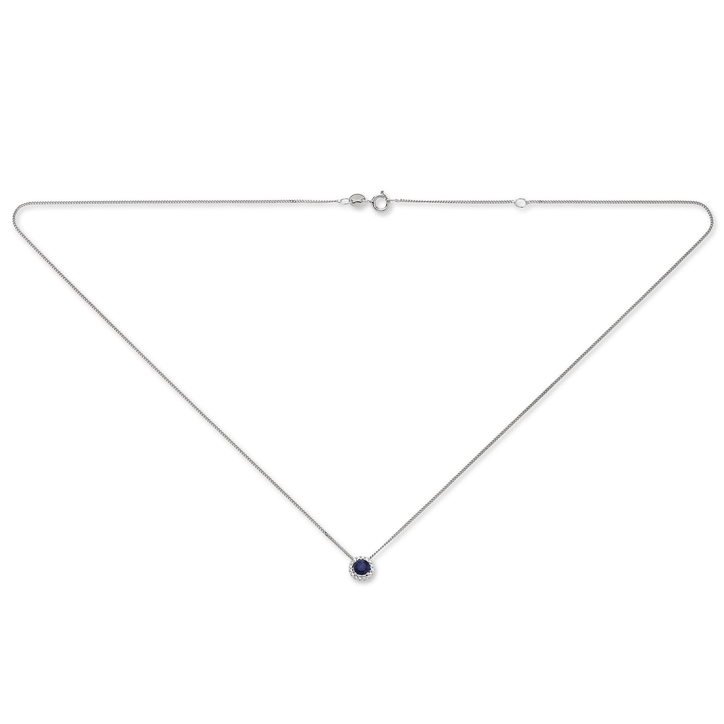 Safir Halskette aus 333 Weißgold   45 cm  Ø 6,2 mm