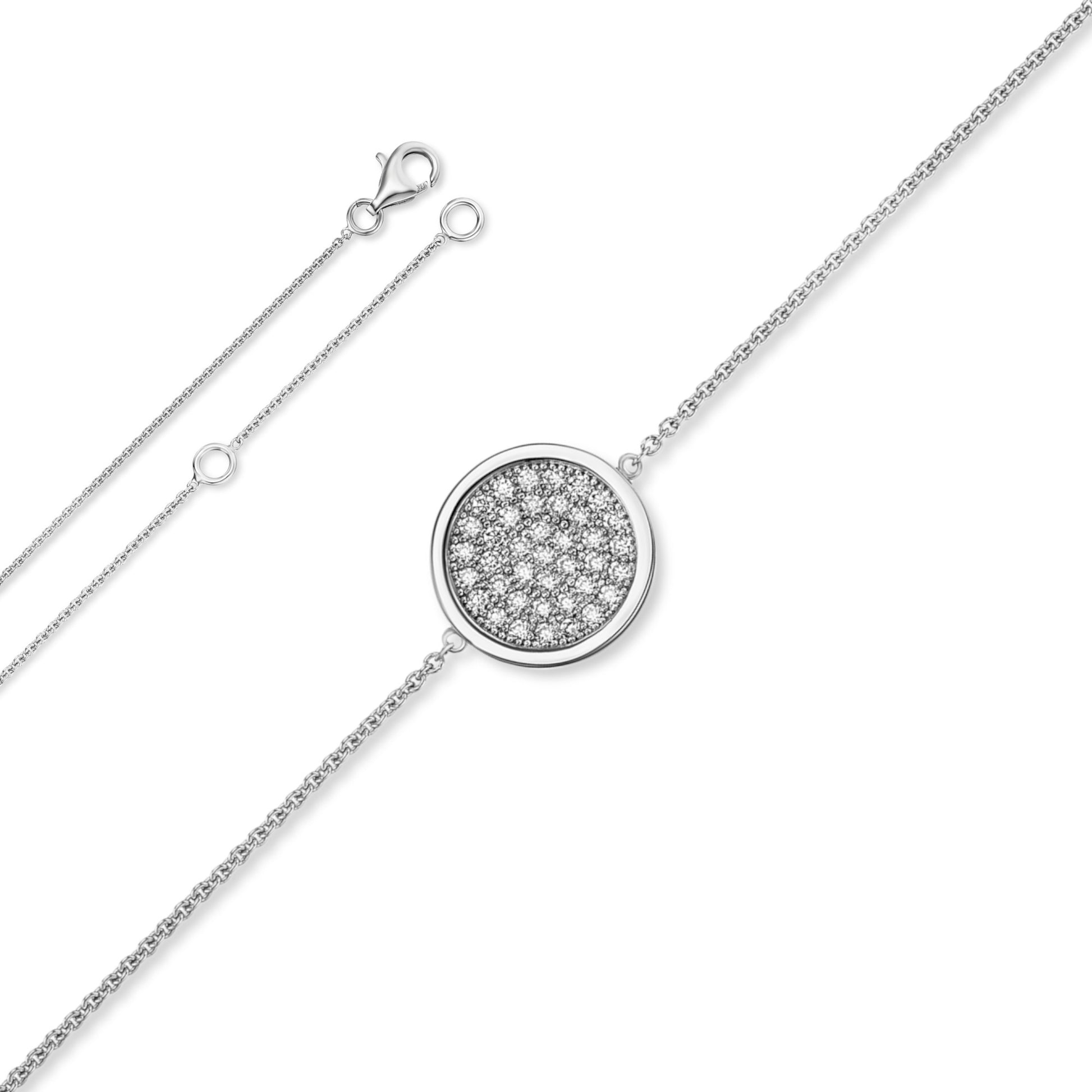 One Element  Zirkonia Kreis Halskette aus 925 Silber  45 cm