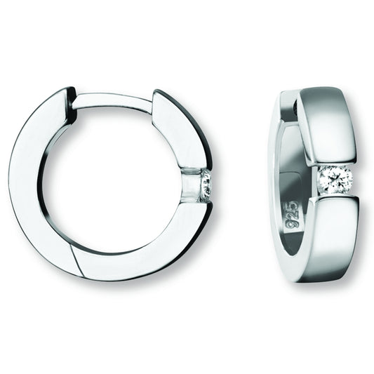 One Element  Zirkonia Ohrringe  Creolen aus 925 Silber Ø 15,6 x 3,7 mm