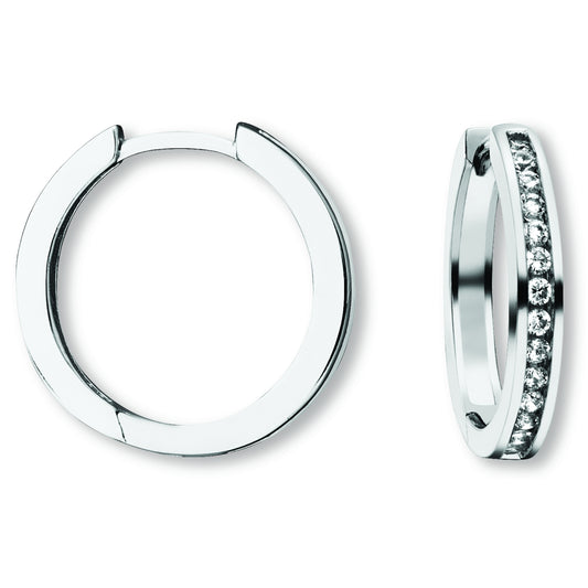 Zirkonia Ohrringe   Creolen aus 925 Silber
