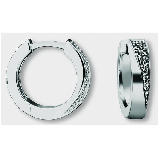 One Element  Zirkonia Ohrringe  Creolen aus 925 Silber Ø 15,2 x 3,4 mm