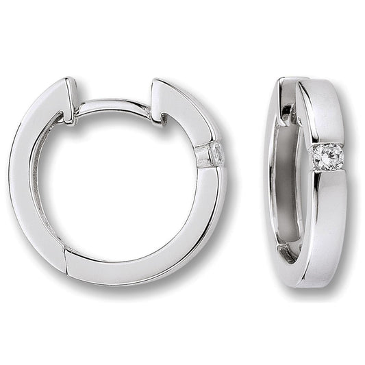 One Element  Zirkonia Ohrringe  Creolen aus 925 Silber Ø 2,7 x 15,7 mm