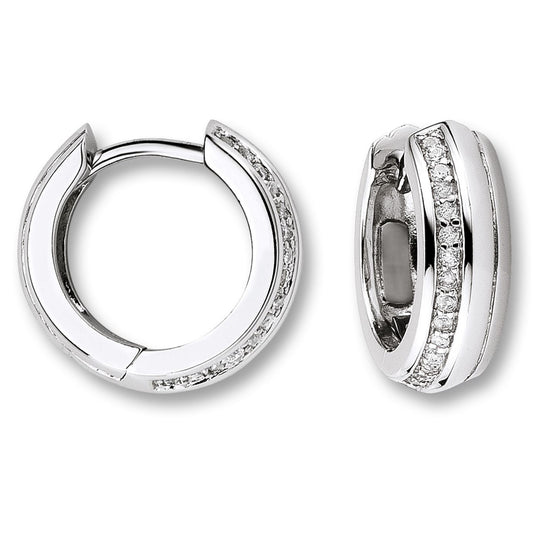 One Element  Zirkonia Ohrringe  Creolen aus 925 Silber