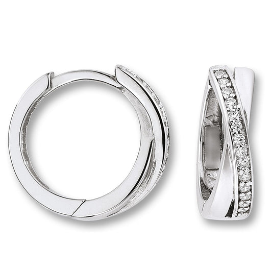 One Element  Zirkonia Ohrringe  Creolen aus 925 Silber