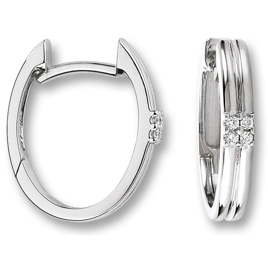 0.04 ct  Diamant Brillant Ohrringe   Creolen aus 585 Weißgold