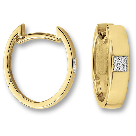 One Element 0.03 ct Brillant Diamant Ohrringe  Creolen aus 585 Gelbgold