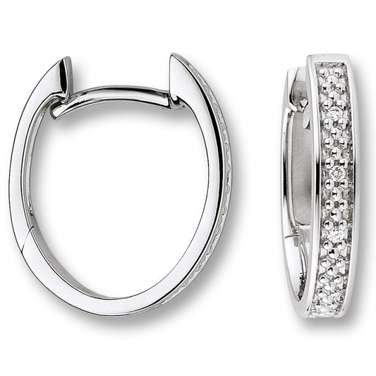 0.02 ct  Diamant Brillant Ohrringe   Creolen aus 585 Weißgold