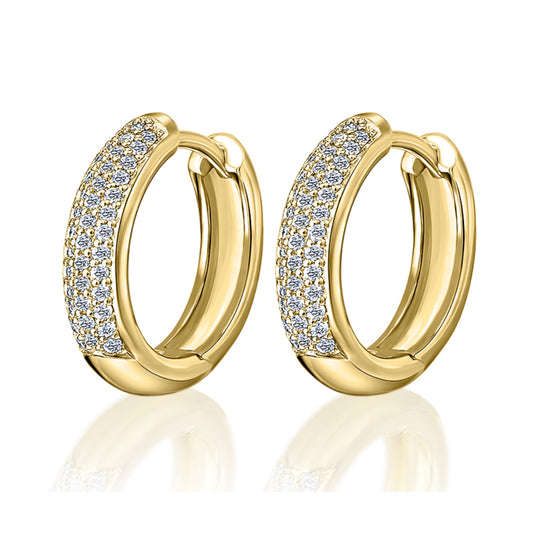 0.25 ct  Diamant Brillant Ohrringe   Creolen aus 585 Gelbgold