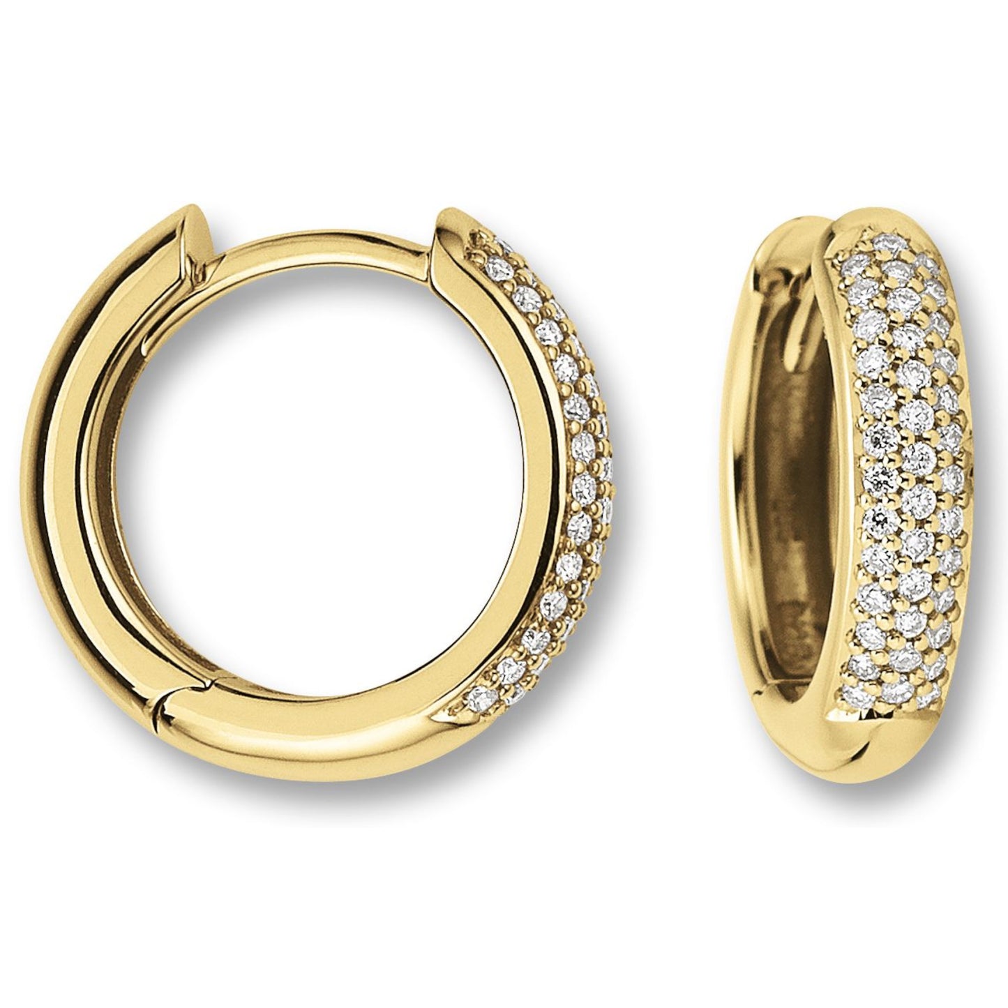0.25 ct  Diamant Brillant Ohrringe   Creolen aus 585 Gelbgold