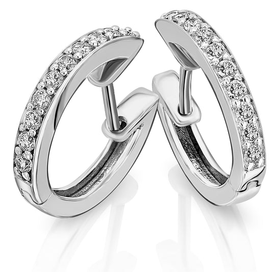 0,35 ct  Diamant Brillant Ohrringe   Creolen aus 585 Weißgold