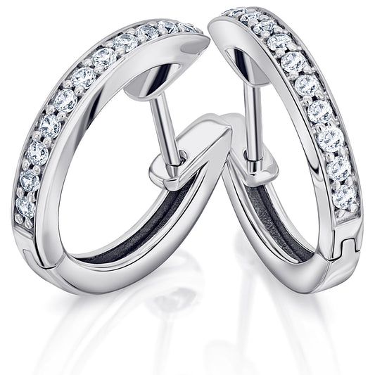 0,25 ct  Diamant Brillant Ohrringe   Creolen aus 585 Weißgold