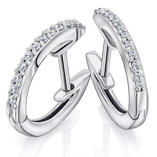 0,10 ct  Diamant Brillant Ohrringe   Creolen aus 585 Weißgold