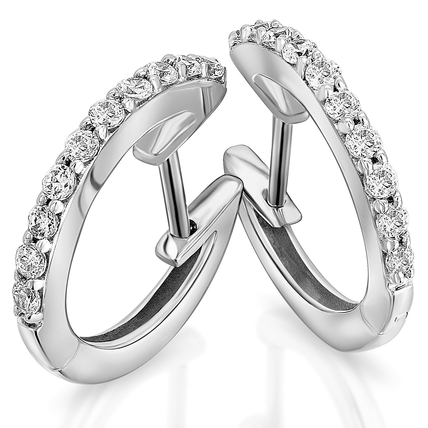 0,30 ct  Diamant Brillant Ohrringe   Creolen aus 585 Weißgold