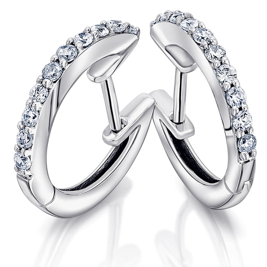 0,40 ct  Diamant Brillant Ohrringe   Creolen aus 585 Weißgold