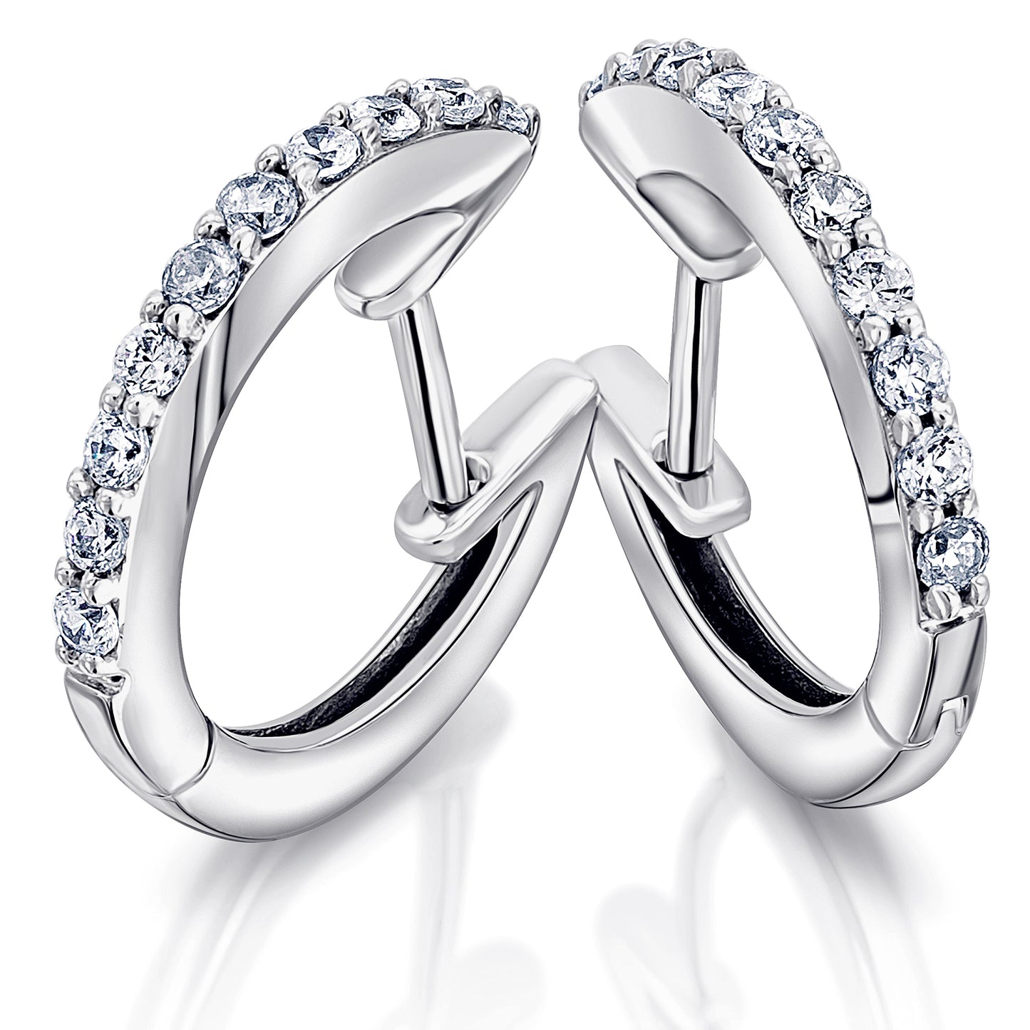 0,40 ct  Diamant Brillant Ohrringe   Creolen aus 585 Weißgold