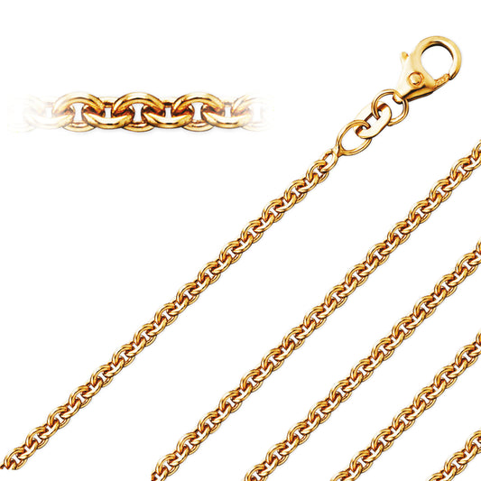 One Element  Halskette Rundankerkette aus 585 Gelbgold Ø 2,4 mm