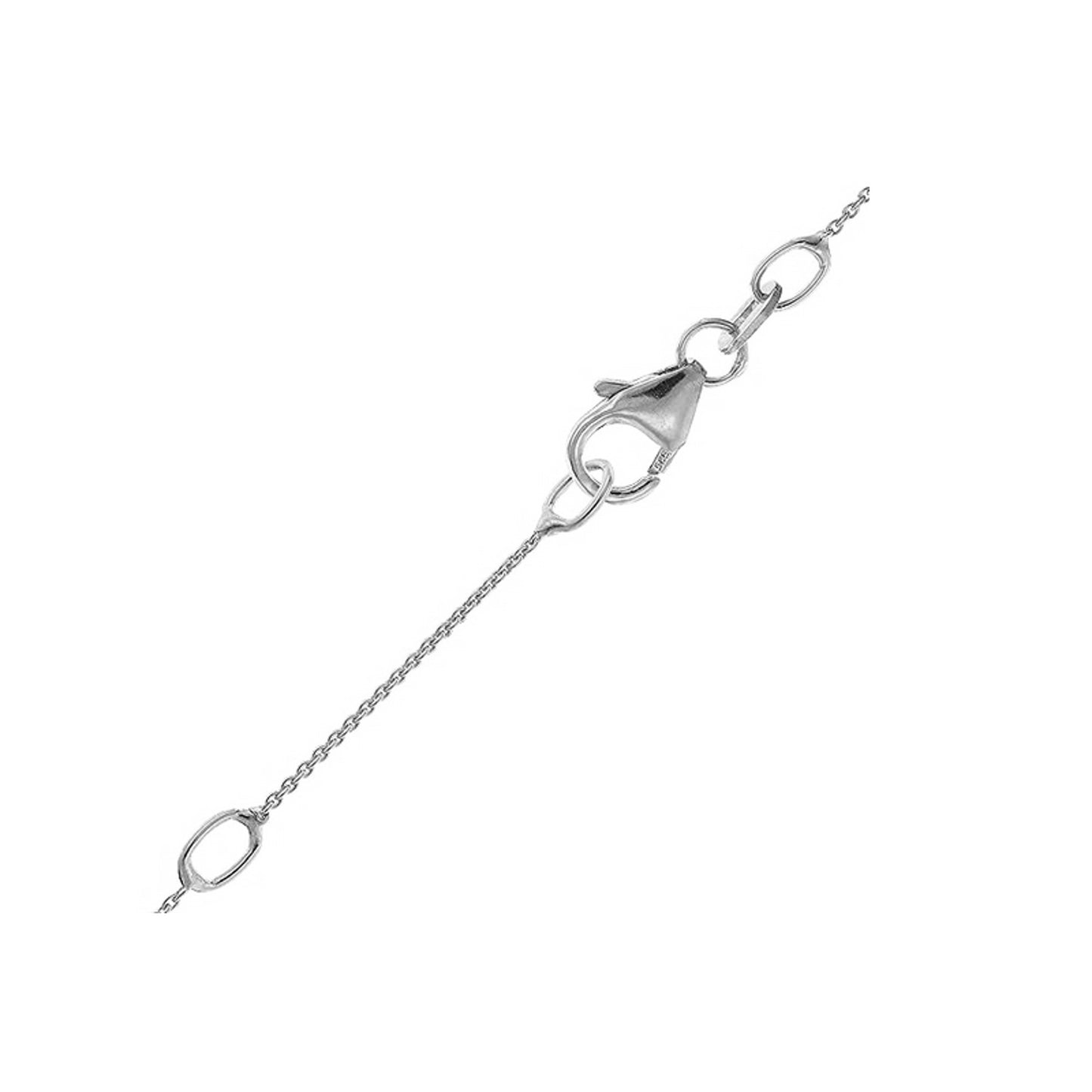0,10 ct  Diamant Brillant Halskette Rundankerkette aus 585 Weißgold   45 cm