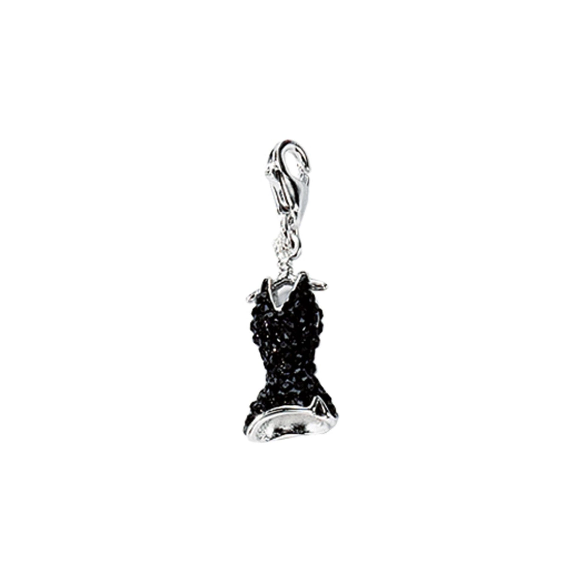 Adelia´s 925 Silber Charms Anhänger Kleid mit Glasstein