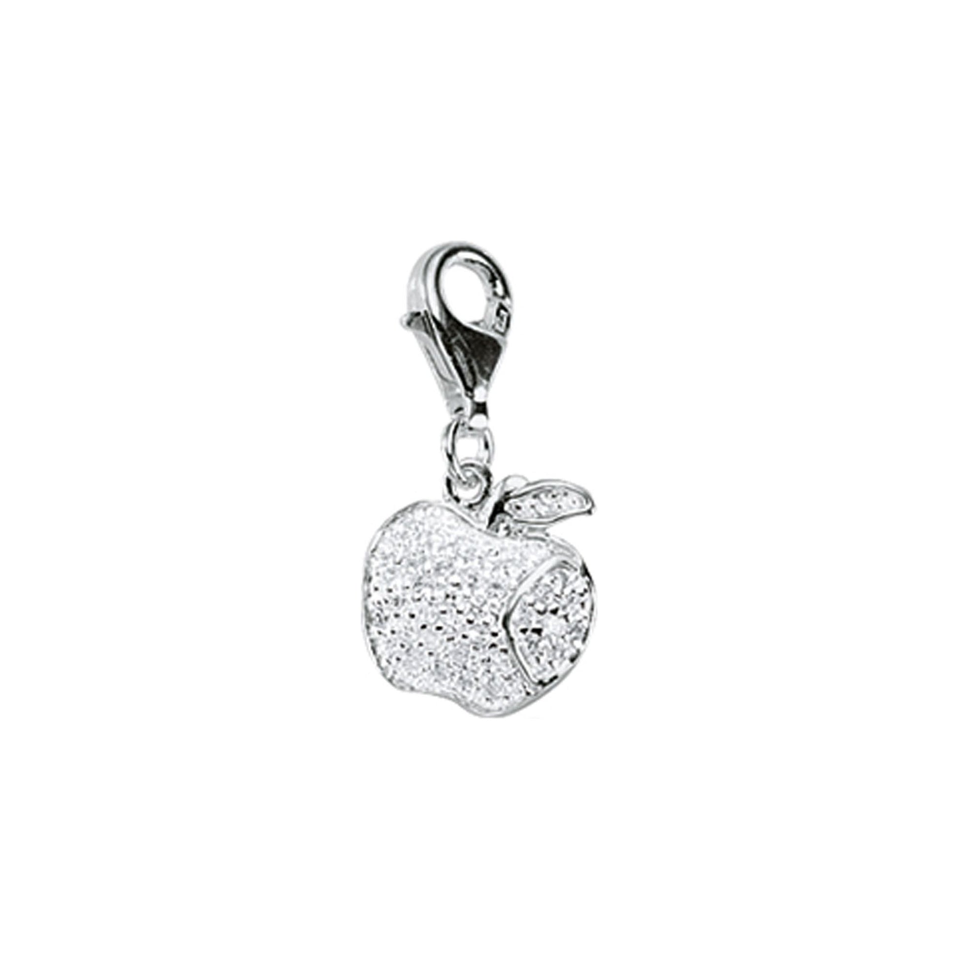 Adelia´s 925 Silber Charms Anhänger Apfel mit Zirkonia