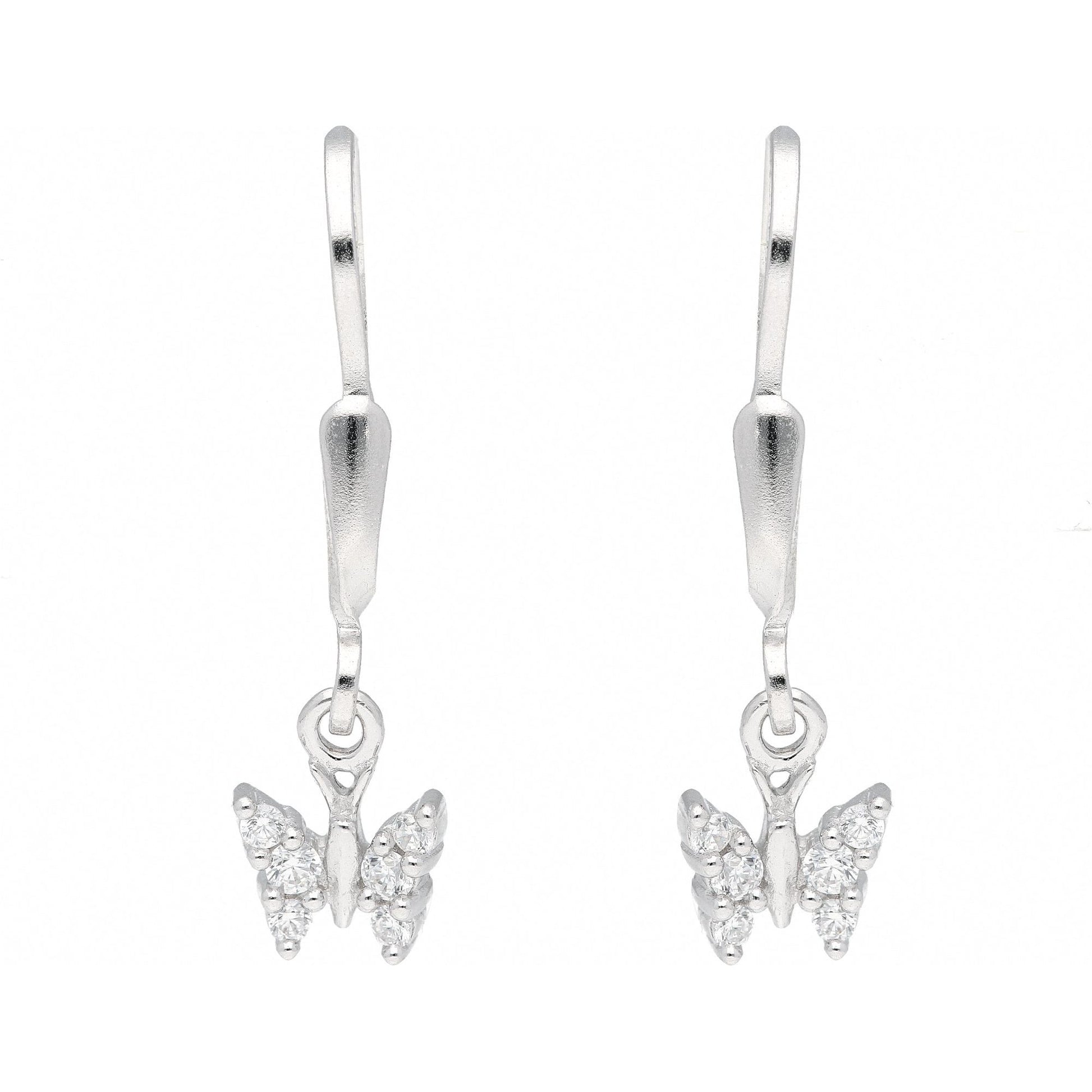 Adelia´s 925 Silber Ohrringe   Ohrhänger Schmetterling mit Zirkonia