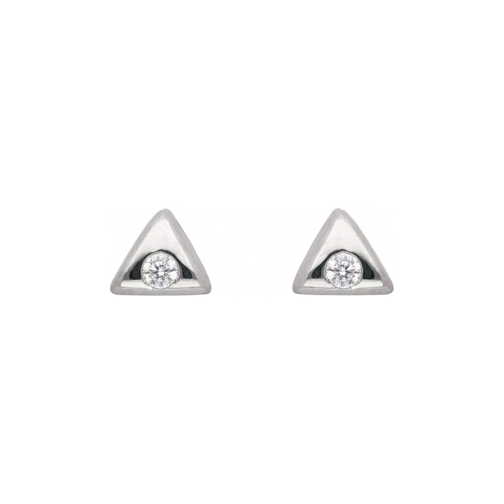 Adelia´s 925 Silber Ohrringe   Ohrstecker dreieckig mit Zirkonia