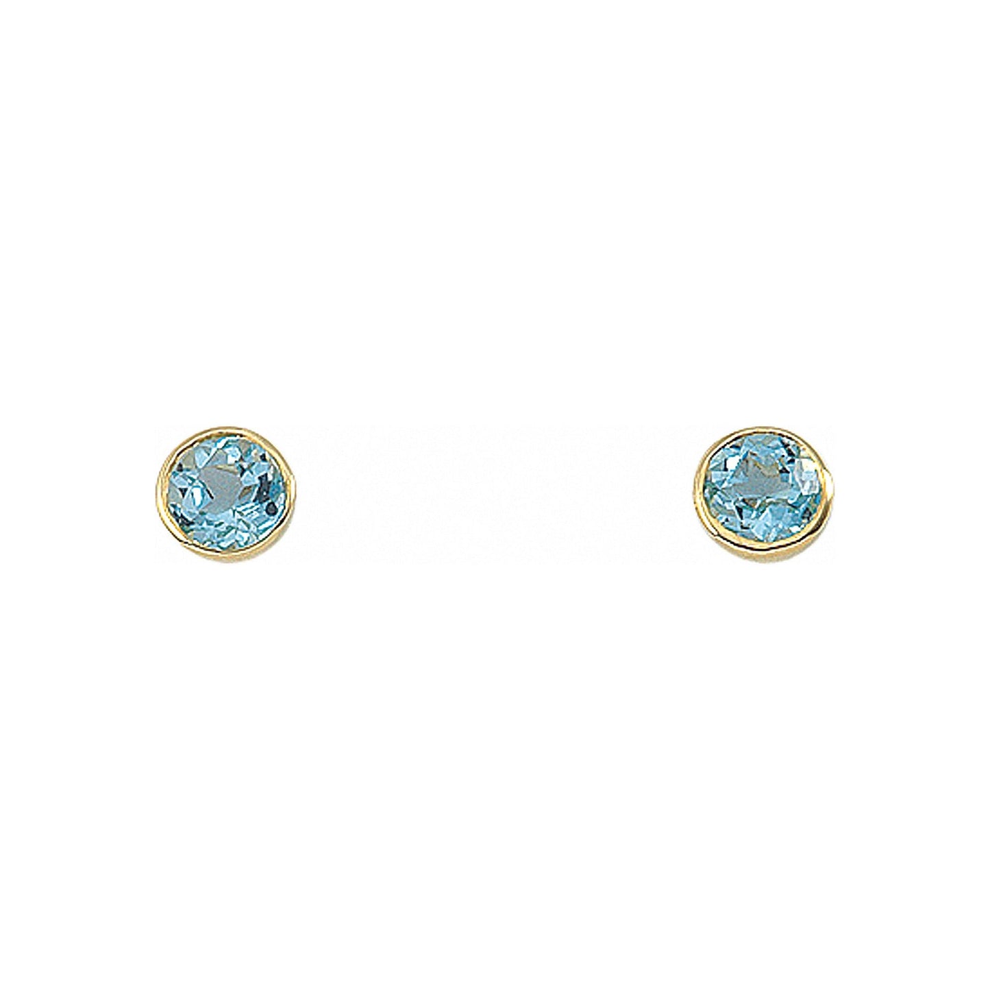 Adelia´s 585 Gold Ohrringe   Ohrstecker mit Aquamarin Ø 5,8 mm