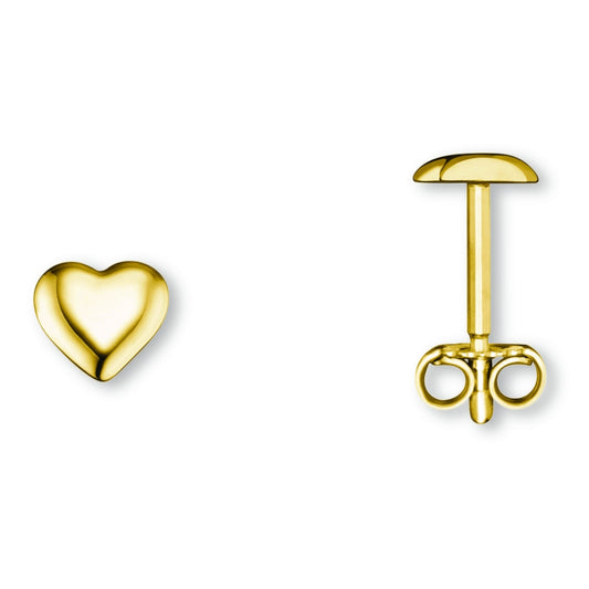 Herz Ohrringe   Ohrstecker aus 333 Gelbgold