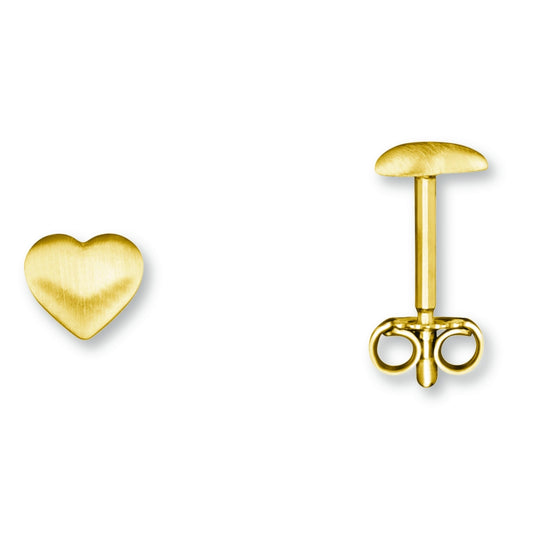 Herz Ohrringe   Ohrstecker aus 333 Gelbgold