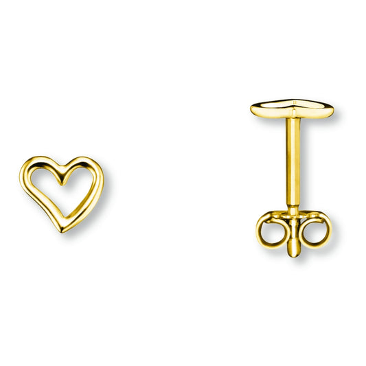 Herz Ohrringe   Ohrstecker aus 333 Gelbgold