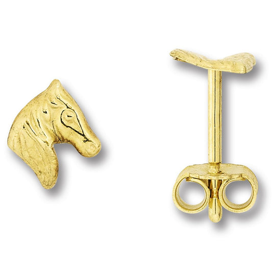Pferd Ohrringe   Ohrstecker aus 333 Gelbgold
