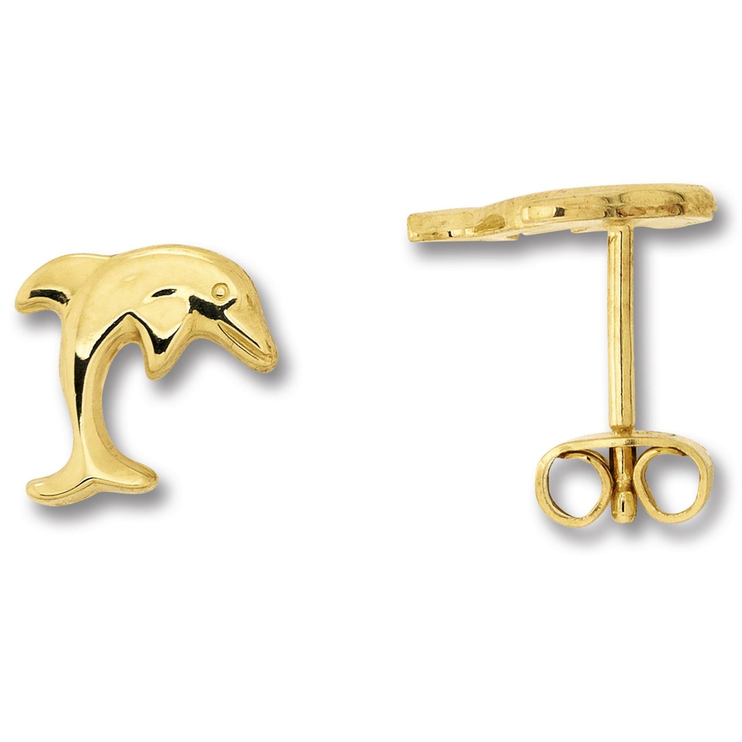 Delfin Ohrringe   Ohrstecker aus 333 Gelbgold