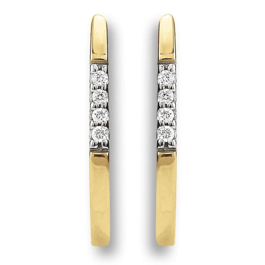 0.03 ct  Diamant Brillant Ohrringe   Ohrstecker aus 585 Gelbgold