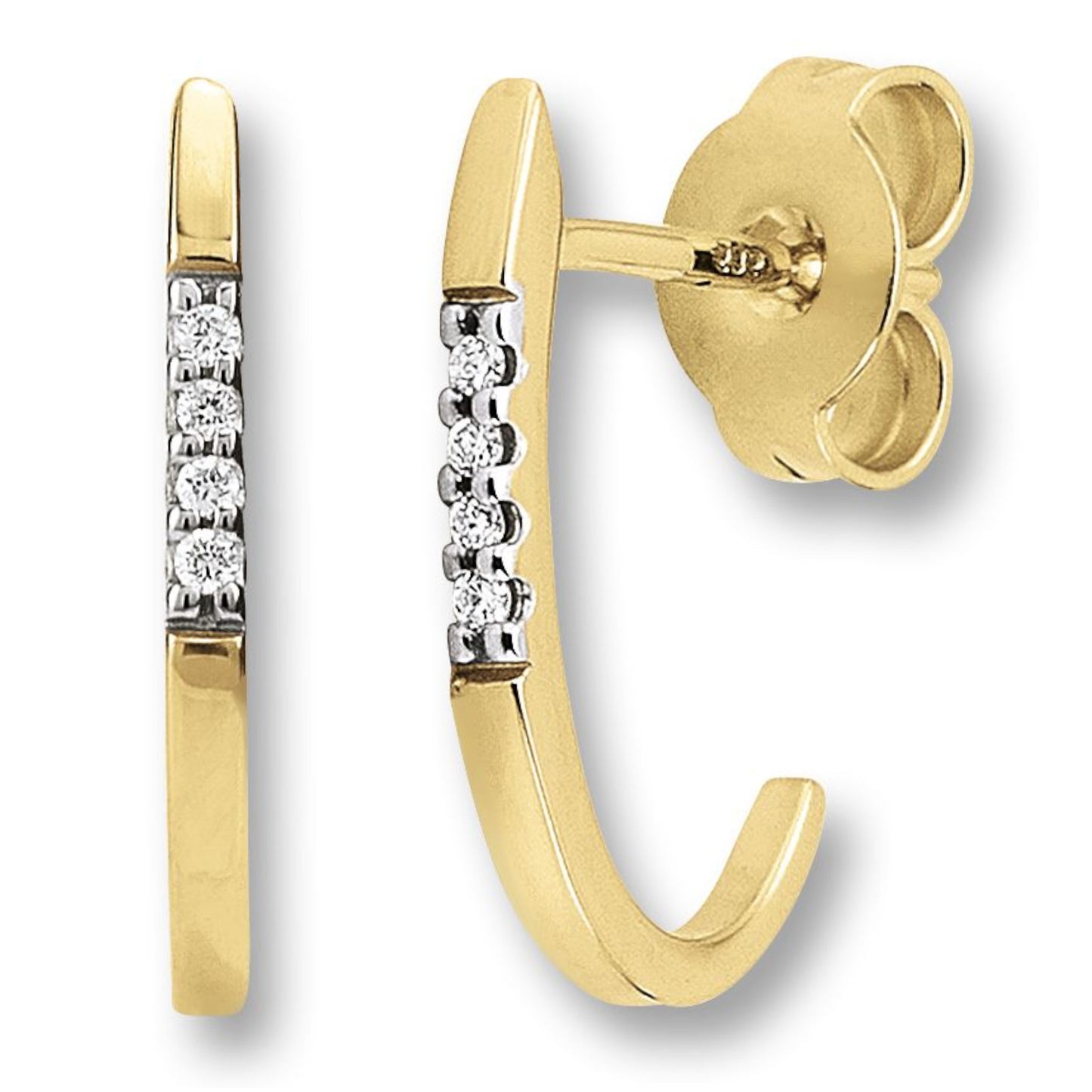 0.03 ct  Diamant Brillant Ohrringe   Ohrstecker aus 585 Gelbgold