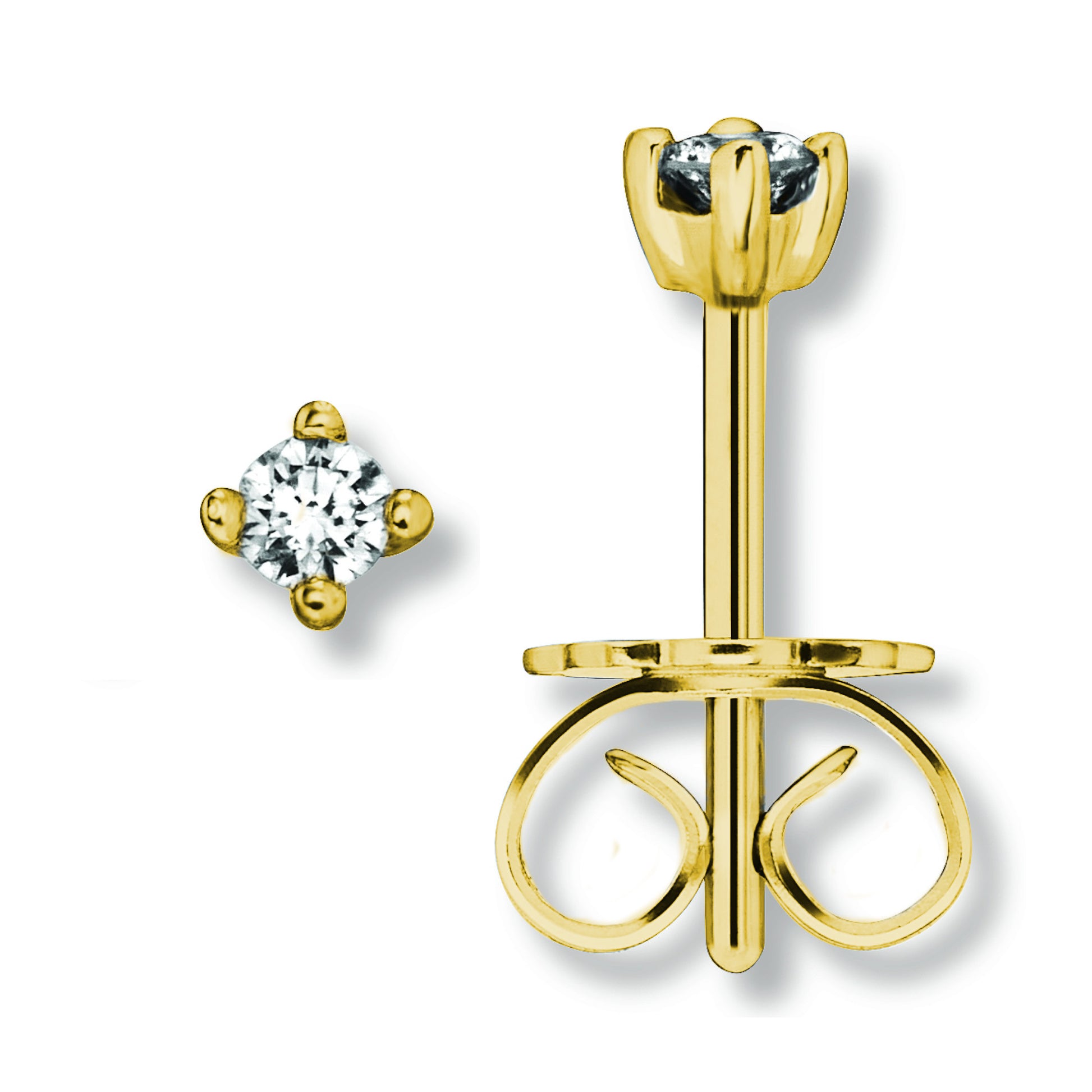 One Element 0.2 ct Diamant Brillant Ohrringe  Ohrstecker aus 585 Gelbgold