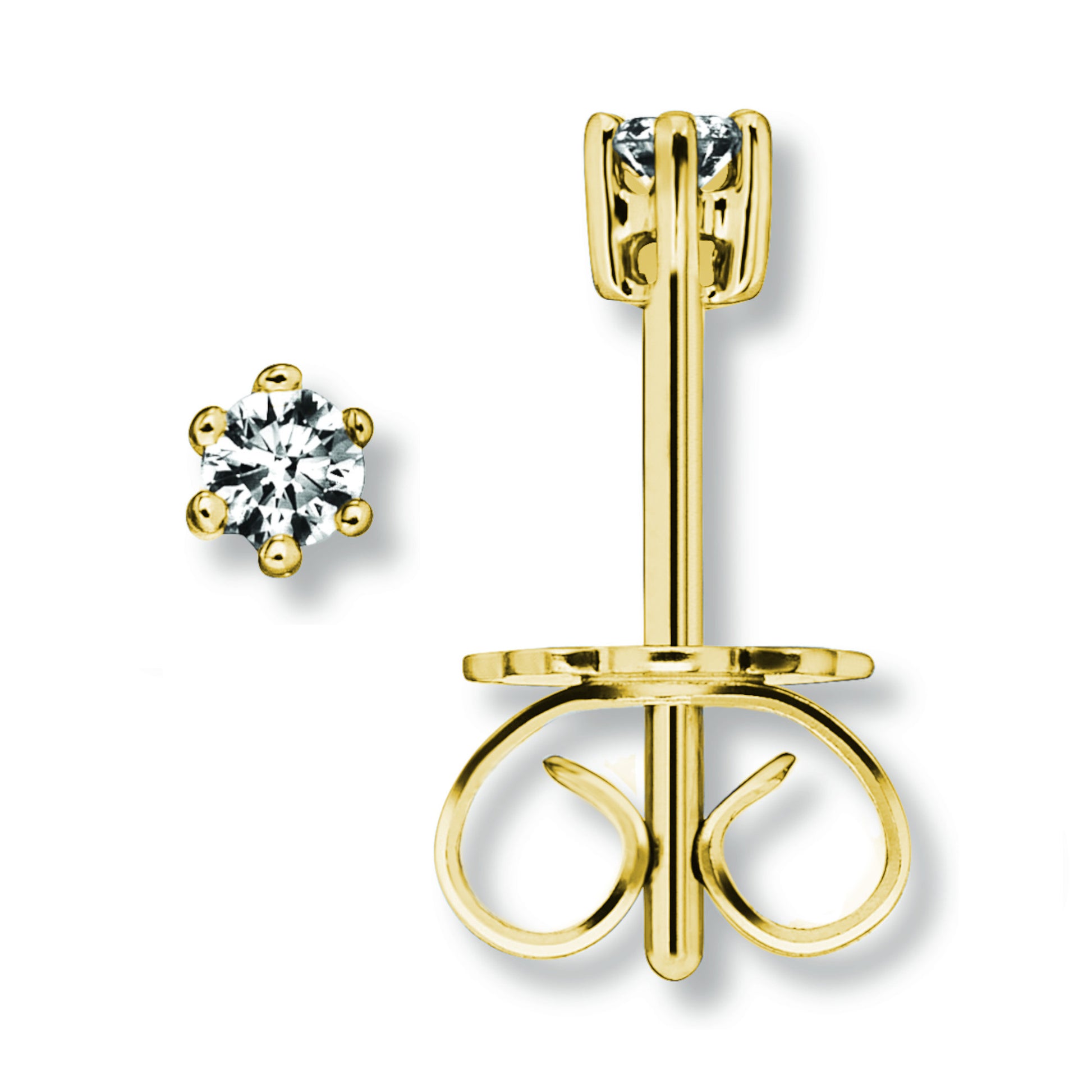 One Element 0.1 ct Brillant Diamant Ohrringe  Ohrstecker aus 585 Gelbgold