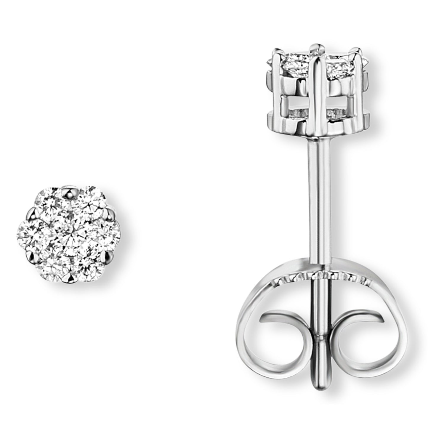 0.15 ct  Diamant Brillant Ohrringe   Ohrstecker aus 585 Weißgold