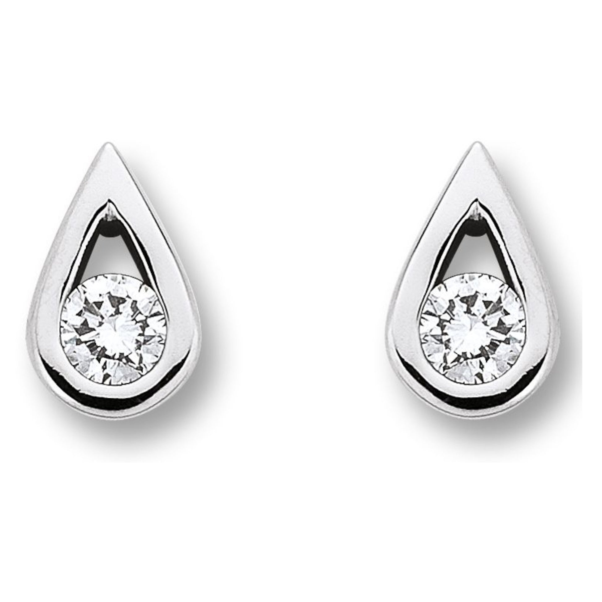 One Element 0.2 ct Brillant Diamant Tropfen Ohrringe  Ohrstecker aus 585 Weißgold