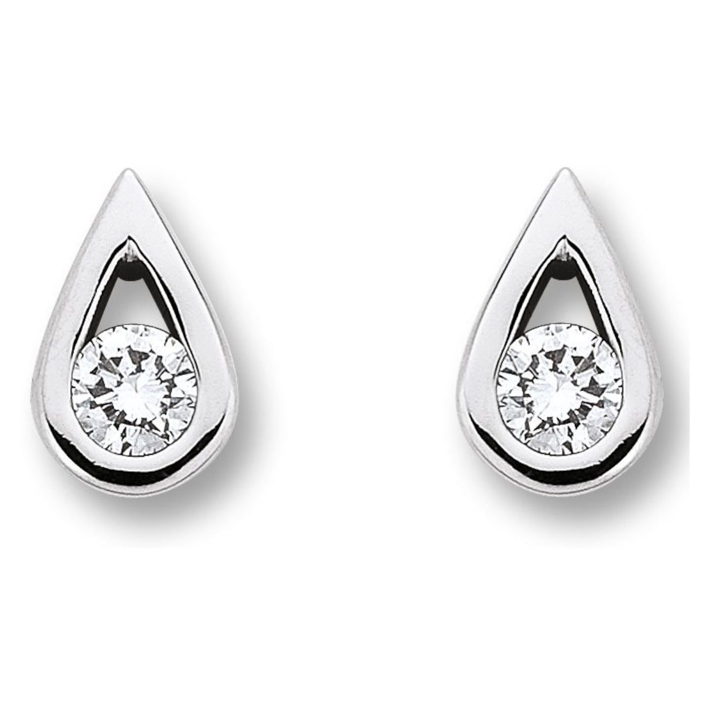 One Element 0.1 ct Diamant Brillant Tropfen Ohrringe  Ohrstecker aus 585 Weißgold