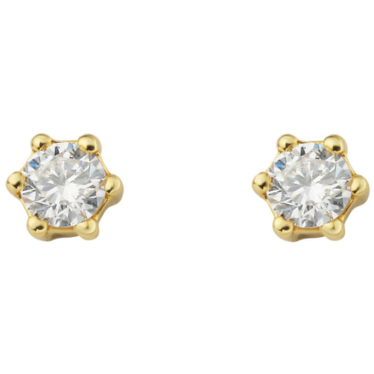 0.1 ct  Diamant Brillant Ohrringe   Ohrstecker aus 750 Gelbgold